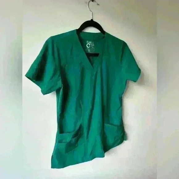 Barco One Scrub Set - 5 Pocket Top XS and Jogger Pants S  EUC Hunter Green - Picture 3 of 16